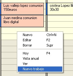 PhotoGestión - Nuevo trabajo en la agenda