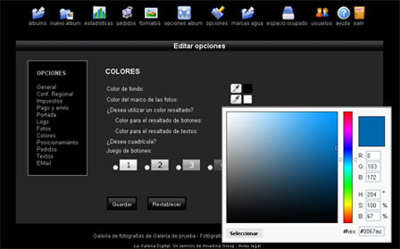 Opciones de personalizacion Opciones de personalizacion