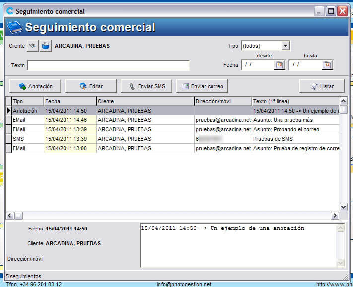 Envío de emails masivo pg480 7 Nuevo PhotoGestion 5, mejora tu estrategia comercial