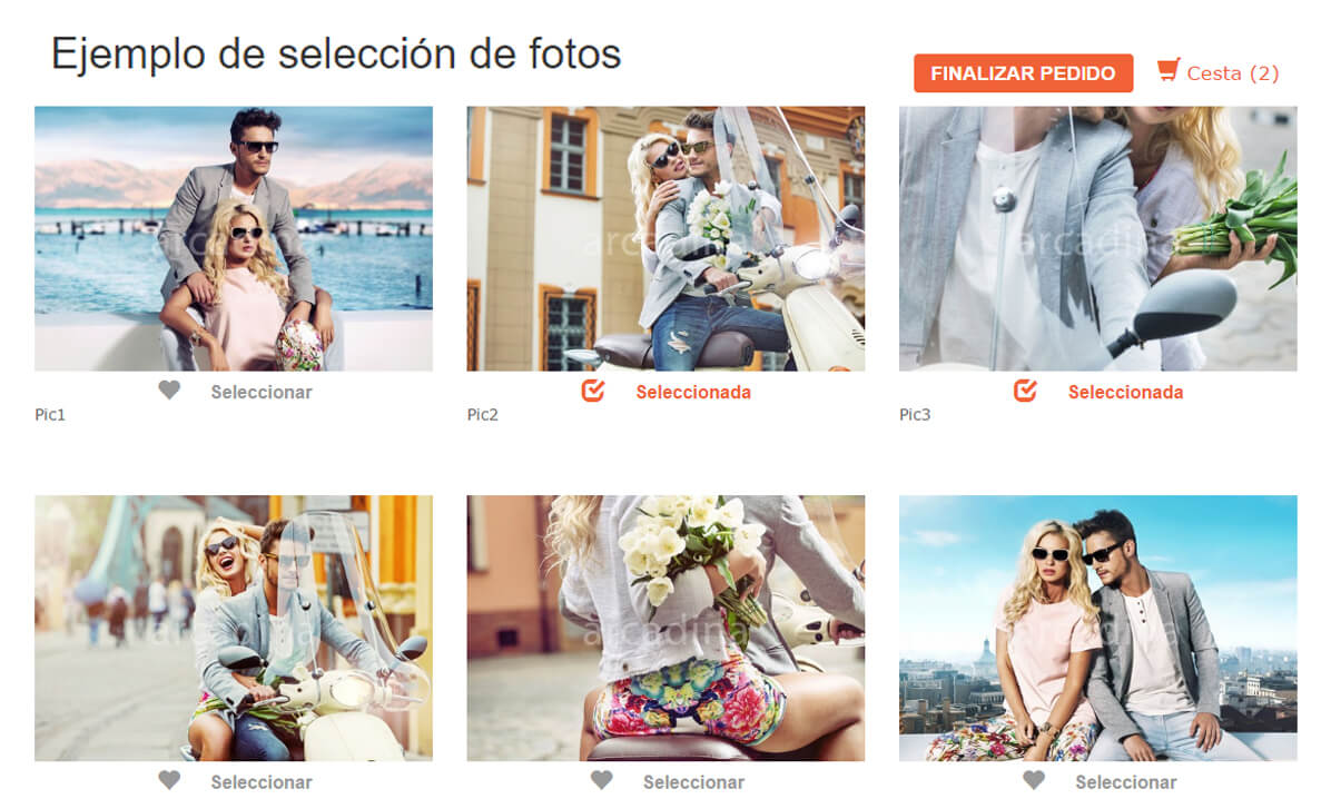 Selección de fotos privada con contraseña Selección de fotos privada con contraseña