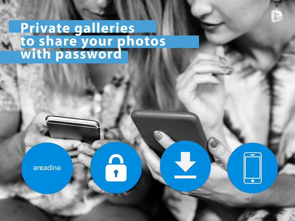 Private galleries to share your photos with password protection